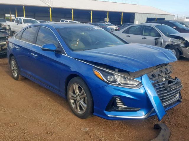 5NPE34AF9JH600785 - 2018 HYUNDAI SONATA SPO BLUE photo 1