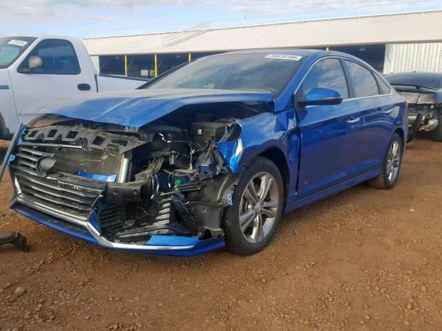 5NPE34AF9JH600785 - 2018 HYUNDAI SONATA SPO BLUE photo 2