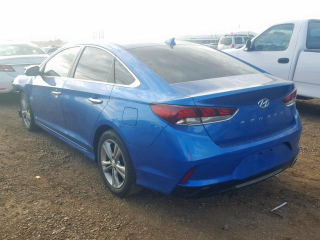 5NPE34AF9JH600785 - 2018 HYUNDAI SONATA SPO BLUE photo 3