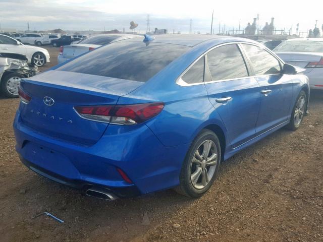 5NPE34AF9JH600785 - 2018 HYUNDAI SONATA SPO BLUE photo 4