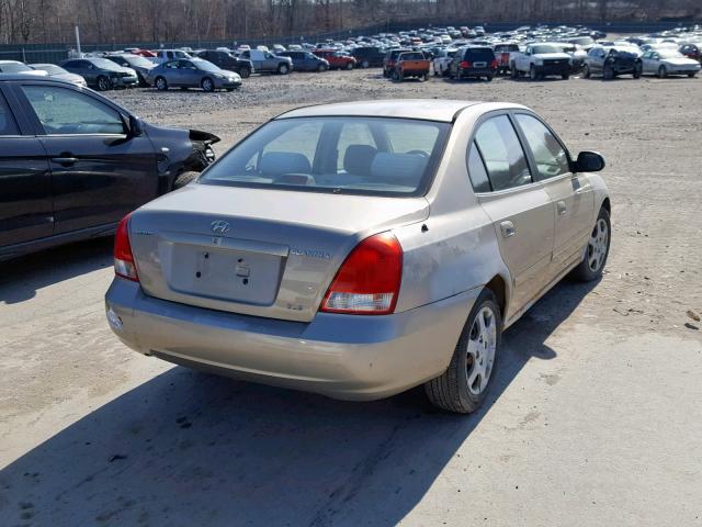 KMHDN45DX2U418756 - 2002 HYUNDAI ELANTRA GL GOLD photo 4