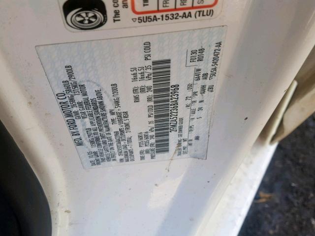 2FMZA52236BA23968 - 2006 FORD FREESTAR S WHITE photo 10