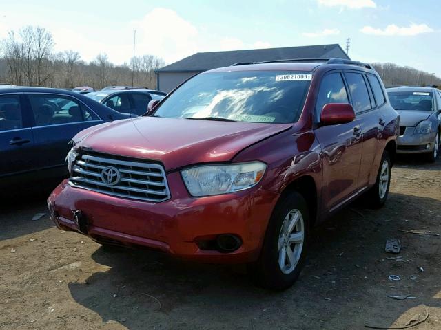 JTEES41A782034303 - 2008 TOYOTA HIGHLANDER RED photo 2