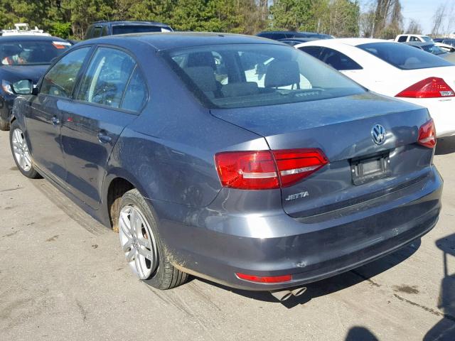 3VW2K7AJ3FM228872 - 2015 VOLKSWAGEN JETTA BASE Գրաֆիտ լուսանկար 3