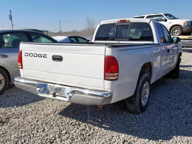 1B7GL22X2YS740886 - 2000 DODGE DAKOTA WHITE photo 4