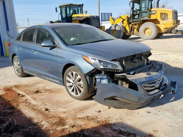 5NPE34AF4FH105868 - 2015 HYUNDAI SONATA SPO BLUE photo 1