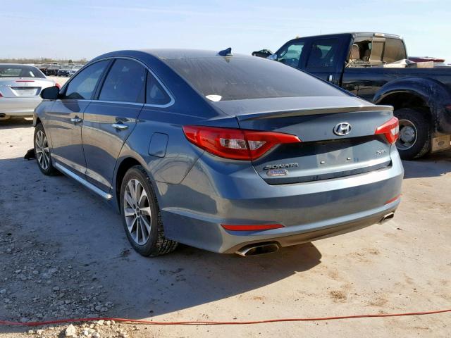 5NPE34AF4FH105868 - 2015 HYUNDAI SONATA SPO BLUE photo 3