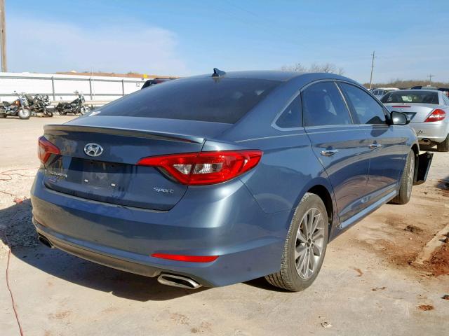 5NPE34AF4FH105868 - 2015 HYUNDAI SONATA SPO BLUE photo 4