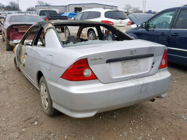 1HGEM21195L042798 - 2005 HONDA CIVIC DX V SILVER photo 3