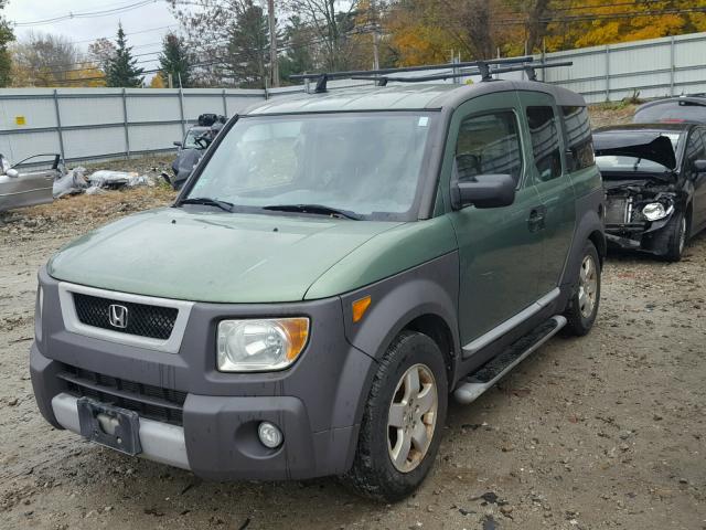 5J6YH185X4L003293 - 2004 HONDA ELEMENT EX GREEN photo 2