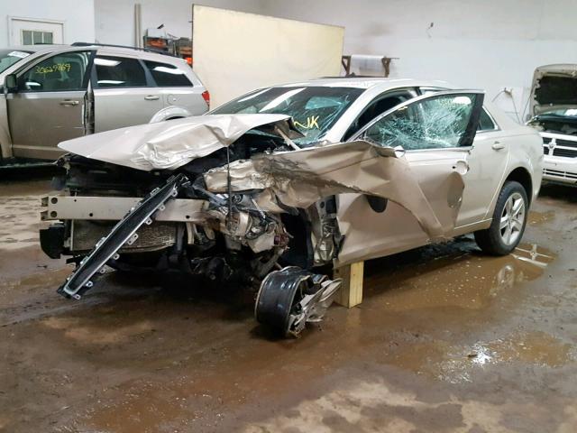 1G1ZB5EB7AF218582 - 2010 CHEVROLET MALIBU LS GOLD photo 2