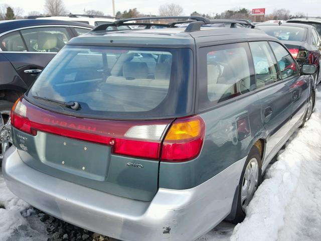 4S3BH635317307926 - 2001 SUBARU LEGACY L GREEN photo 4