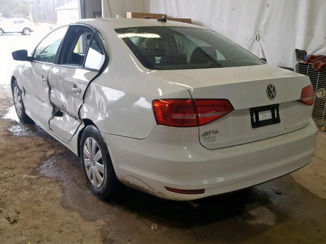 3VW2K7AJ1FM357533 - 2015 VOLKSWAGEN JETTA BASE WHITE photo 3