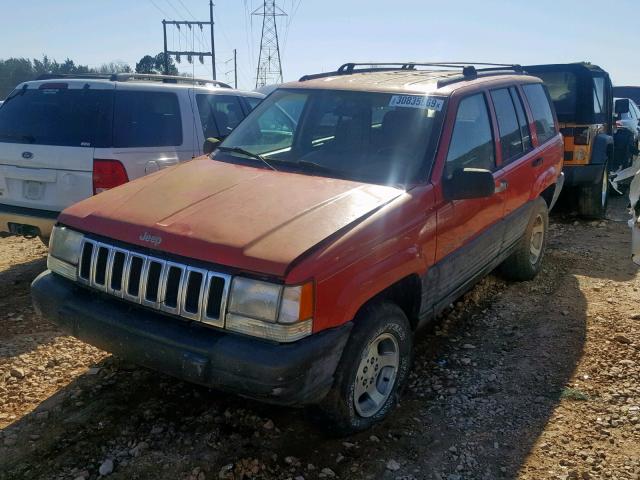 1J4GZ58S9VC565757 - 1997 JEEP GRAND CHER RED photo 2