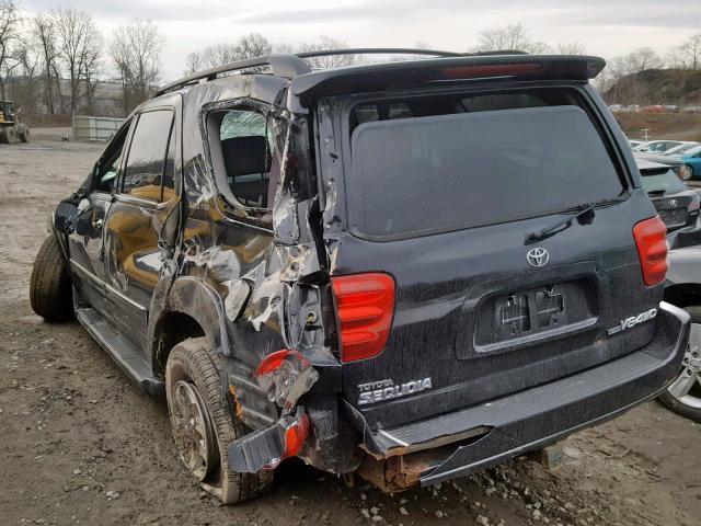 5TDBT48A92S115295 - 2002 TOYOTA SEQUOIA LI BLACK photo 3