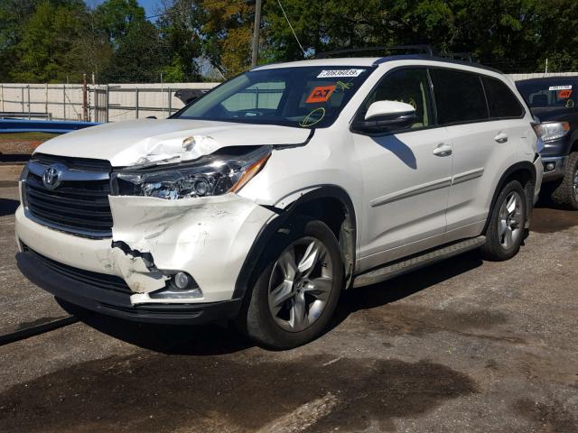 5TDYKRFH4GS120325 - 2016 TOYOTA HIGHLANDER WHITE photo 2