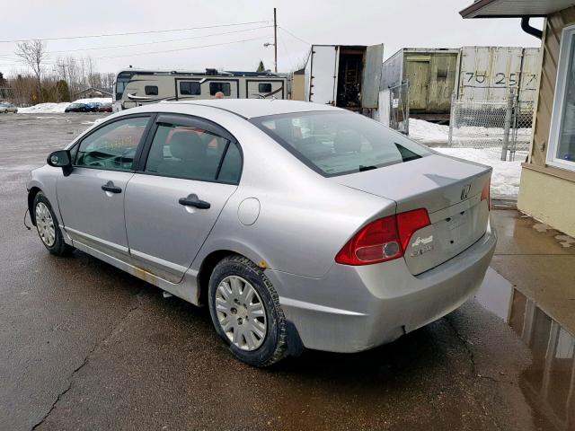 1HGFA15366L806384 - 2006 HONDA CIVIC DX SILVER photo 3