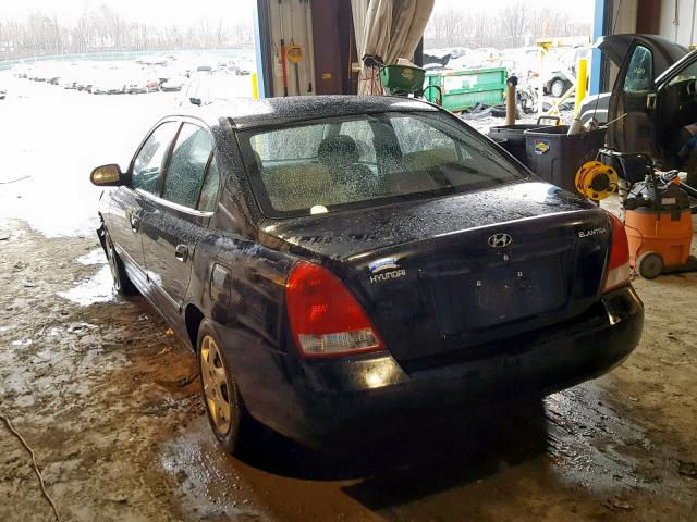 KMHDN45D63U659280 - 2003 HYUNDAI ELANTRA GL BLACK photo 3