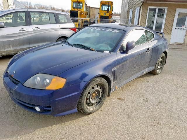 KMHHN65D03U070268 - 2003 HYUNDAI TIBURON SE BLUE photo 2