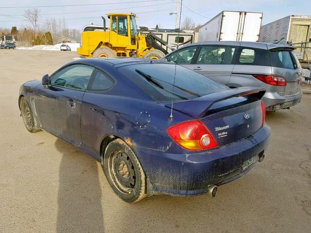 KMHHN65D03U070268 - 2003 HYUNDAI TIBURON SE BLUE photo 3