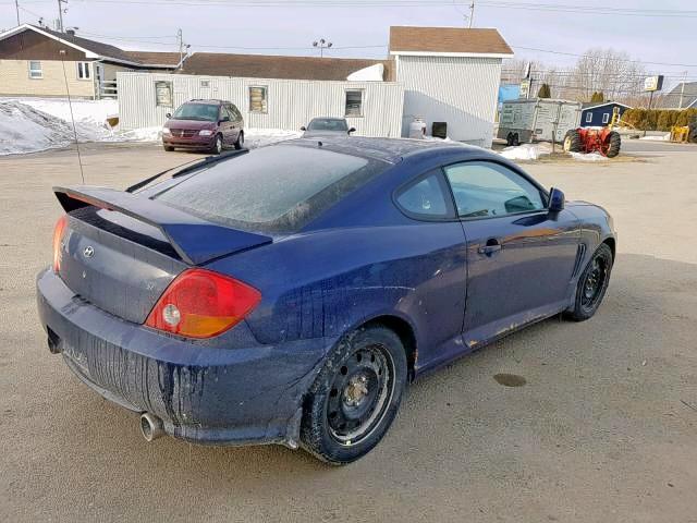 KMHHN65D03U070268 - 2003 HYUNDAI TIBURON SE BLUE photo 4