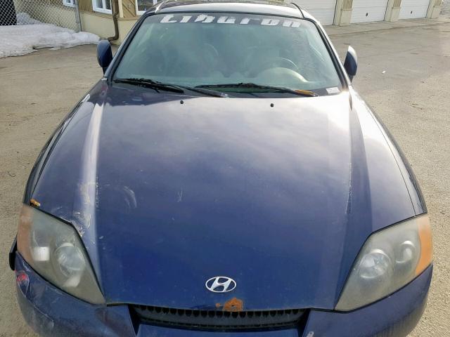 KMHHN65D03U070268 - 2003 HYUNDAI TIBURON SE BLUE photo 7