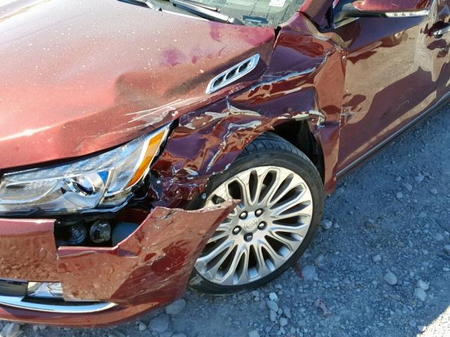 1G4GF5G32FF173045 - 2015 BUICK LACROSSE P MAROON photo 9