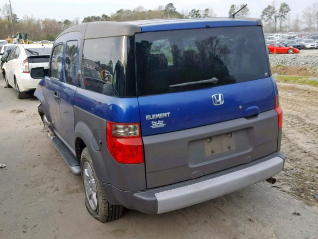 5J6YH28564L031548 - 2004 HONDA ELEMENT EX BLUE photo 3