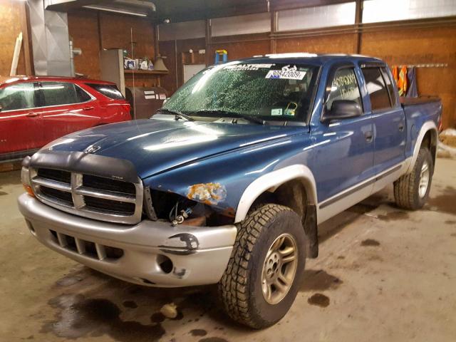 1D7HG48N53S340247 - 2003 DODGE DAKOTA QUA BLUE photo 2