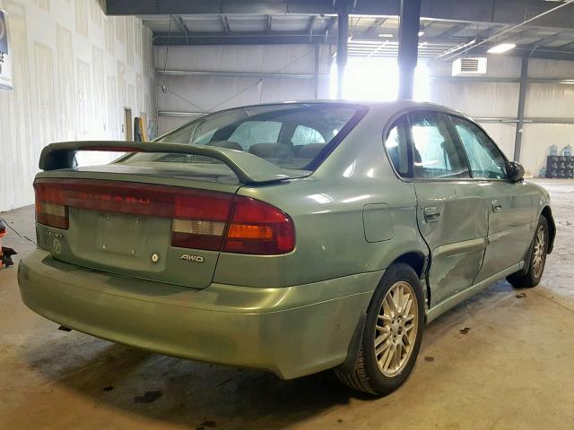 4S3BE625047210956 - 2004 SUBARU LEGACY L S GREEN photo 4