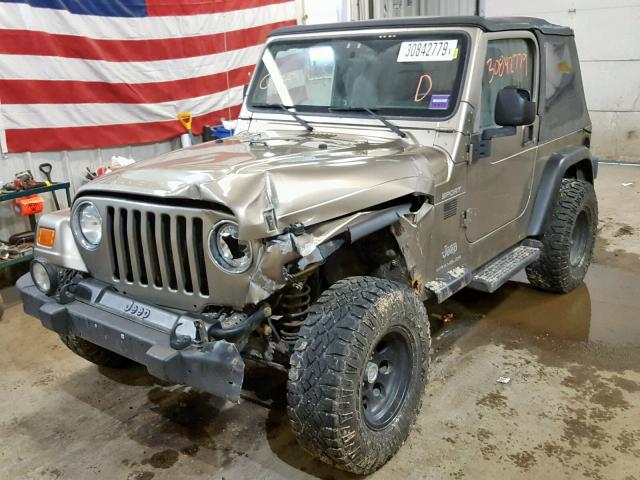 1J4FA49S93P309765 - 2003 JEEP WRANGLER / GRAY photo 2