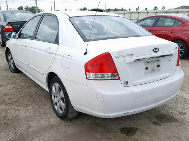 KNAFE121985551854 - 2008 KIA SPECTRA EX WHITE photo 3