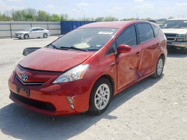 JTDZN3EU1D3272227 - 2013 TOYOTA PRIUS V MAROON photo 2