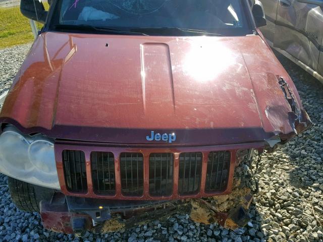 1J8GR48K87C507537 - 2007 JEEP GRAND CHER BURGUNDY photo 7