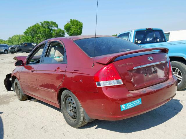 KNAFE121875451551 - 2007 KIA SPECTRA EX BURGUNDY photo 3