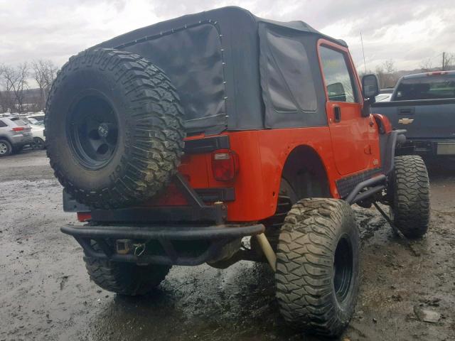 1J4FA49S86P769004 - 2006 JEEP WRANGLER / ORANGE photo 4