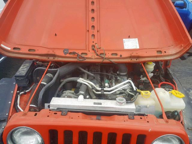 1J4FA49S86P769004 - 2006 JEEP WRANGLER / ORANGE photo 7