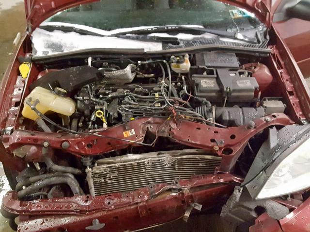 1FAFP34N87W338546 - 2007 FORD FOCUS ZX4 MAROON photo 7