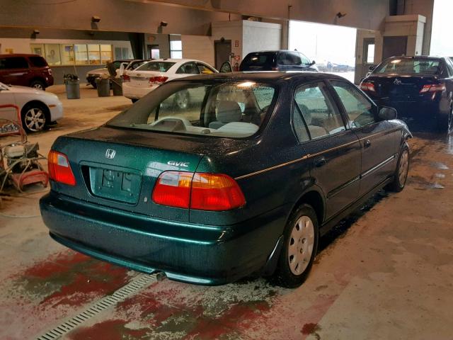 2HGEJ6618YH578541 - 2000 HONDA CIVIC BASE GREEN photo 4