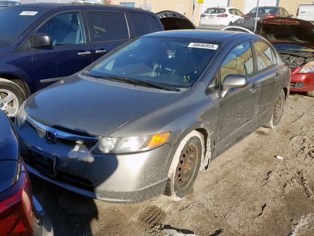 2HGFA16568H108194 - 2008 HONDA CIVIC LX GRAY photo 2