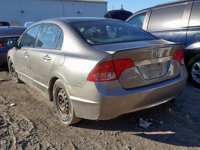 2HGFA16568H108194 - 2008 HONDA CIVIC LX GRAY photo 3