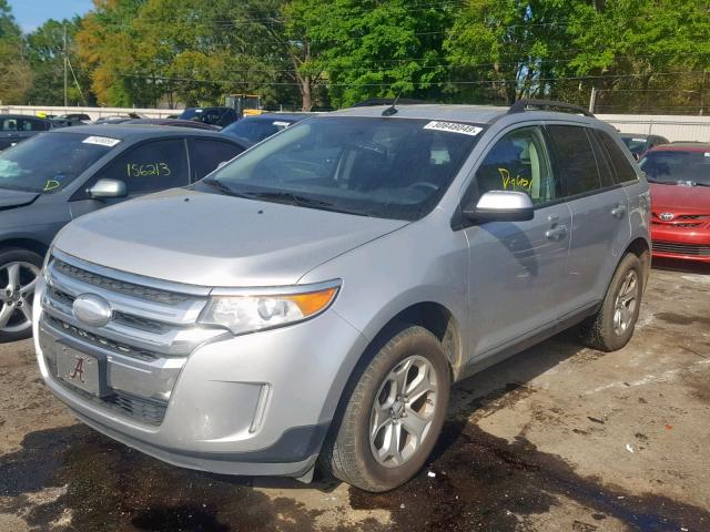 2FMDK3JCXDBB79332 - 2013 FORD EDGE SEL SILVER photo 2