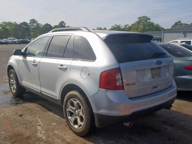 2FMDK3JCXDBB79332 - 2013 FORD EDGE SEL SILVER photo 3