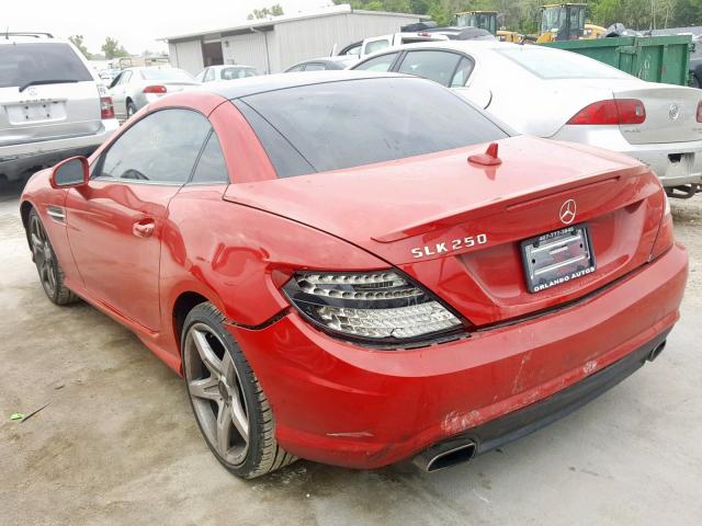 WDDPK4HA0DF064318 - 2013 MERCEDES-BENZ SLK 250 RED photo 3