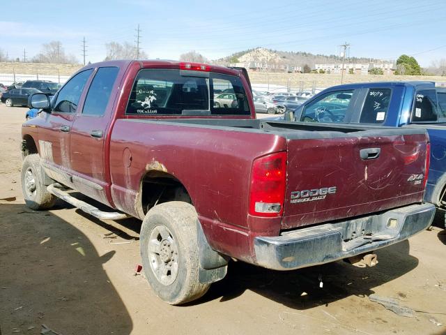 3D3KU28D13G734010 - 2003 DODGE RAM 2500 S MAROON photo 3