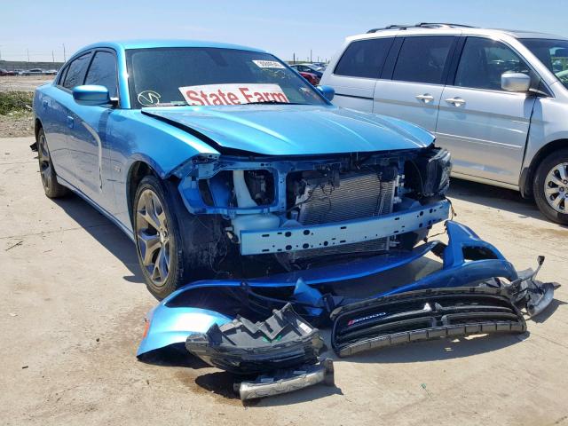 2C3CDXHG2FH817250 - 2015 DODGE CHARGER SX BLUE photo 1