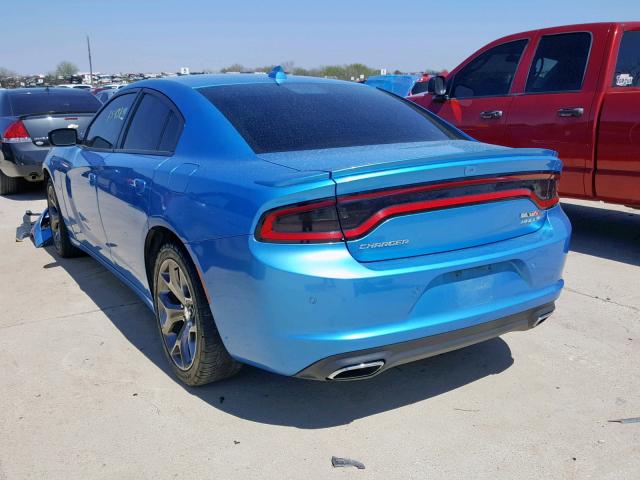 2C3CDXHG2FH817250 - 2015 DODGE CHARGER SX BLUE photo 3