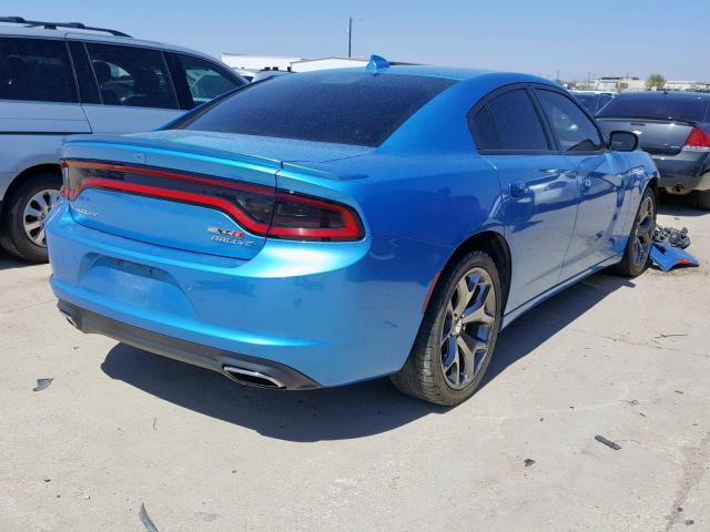 2C3CDXHG2FH817250 - 2015 DODGE CHARGER SX BLUE photo 4