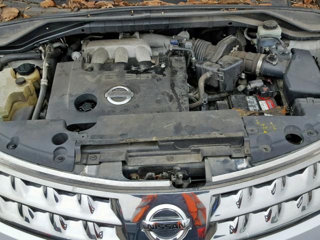 JN8AZ08W26W532055 - 2006 NISSAN MURANO SL SILVER photo 7