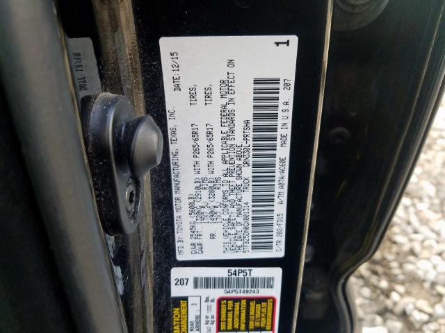 5TFBZ5DN0GX001314 - 2016 TOYOTA TACOMA DOUBLE CAB  照片 10